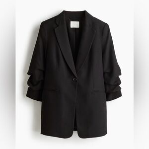 H&M Black Blazer with gathered sleeves– Size M